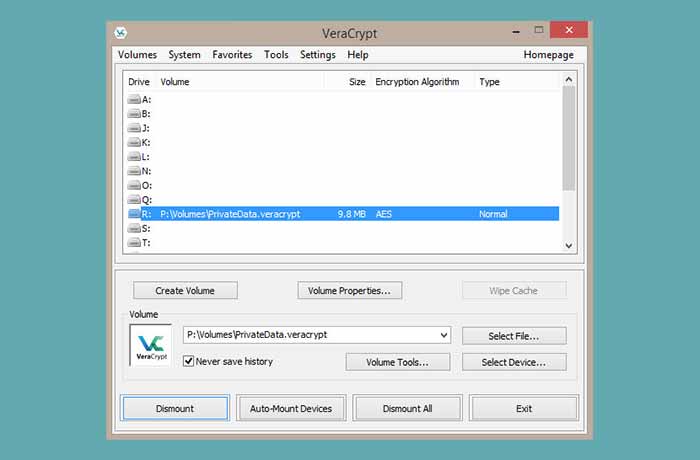 Sürücü şifreleme VeraCrypt Portable Download 
